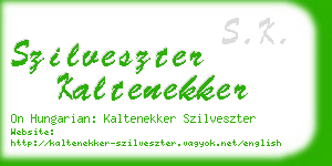 szilveszter kaltenekker business card